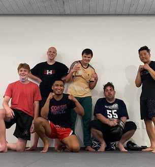 Kickboxing training session at Johnny Karate NYC for fitness and self-defense.