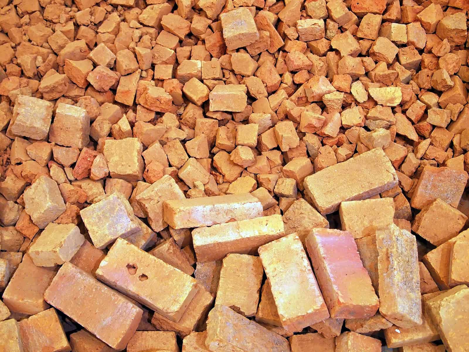 Close-up of various bricks used in Renaissance Development masonry projects.